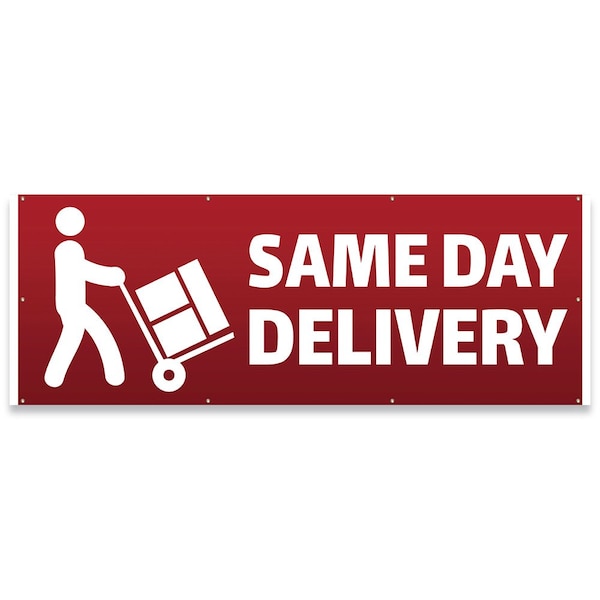 Same Day Delivery Banner Concession Stand Food Truck Single Sided